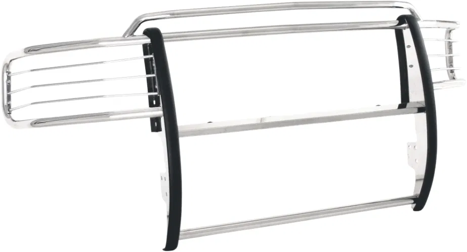 E0025S – TRAILFX Grille Guard, 1-Piece Polished Stainless Steel 1-1/2 Inch Diameter With Brush Guard Without Skid Pla...